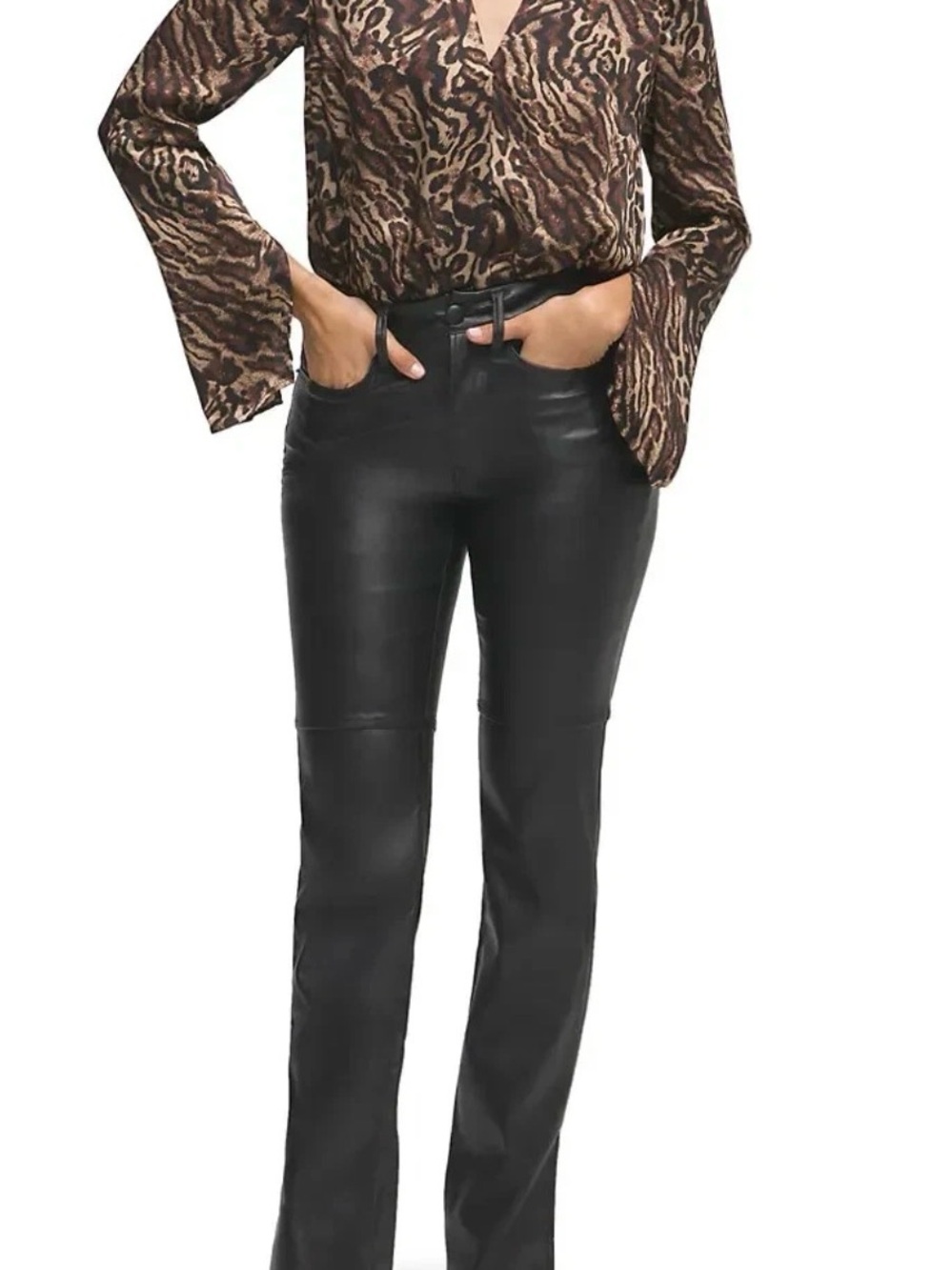 Good American Good Boy Faux Black Leather Pants